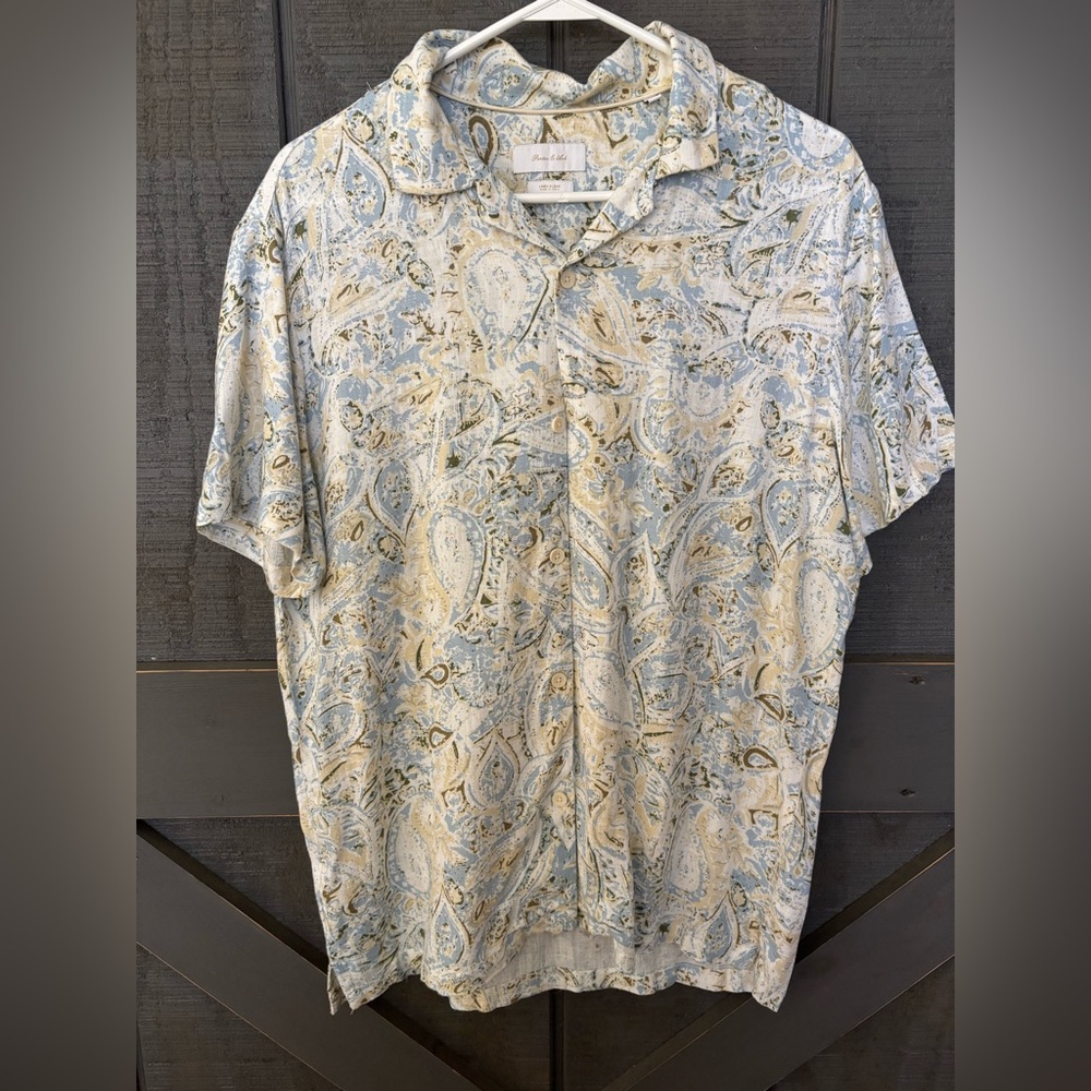 Porter & Ash Lenin blend men’s paisley button down shirt